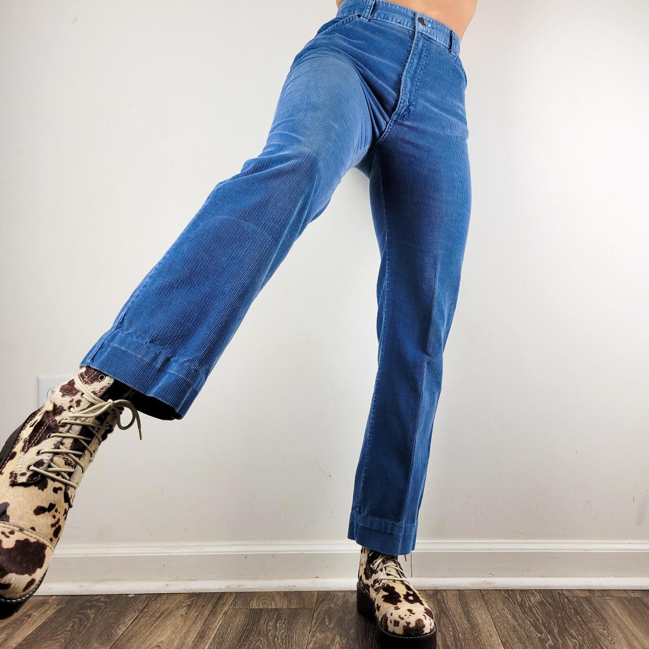 Corduroy pants. Baby blue color. Highwaist fit with... Depop