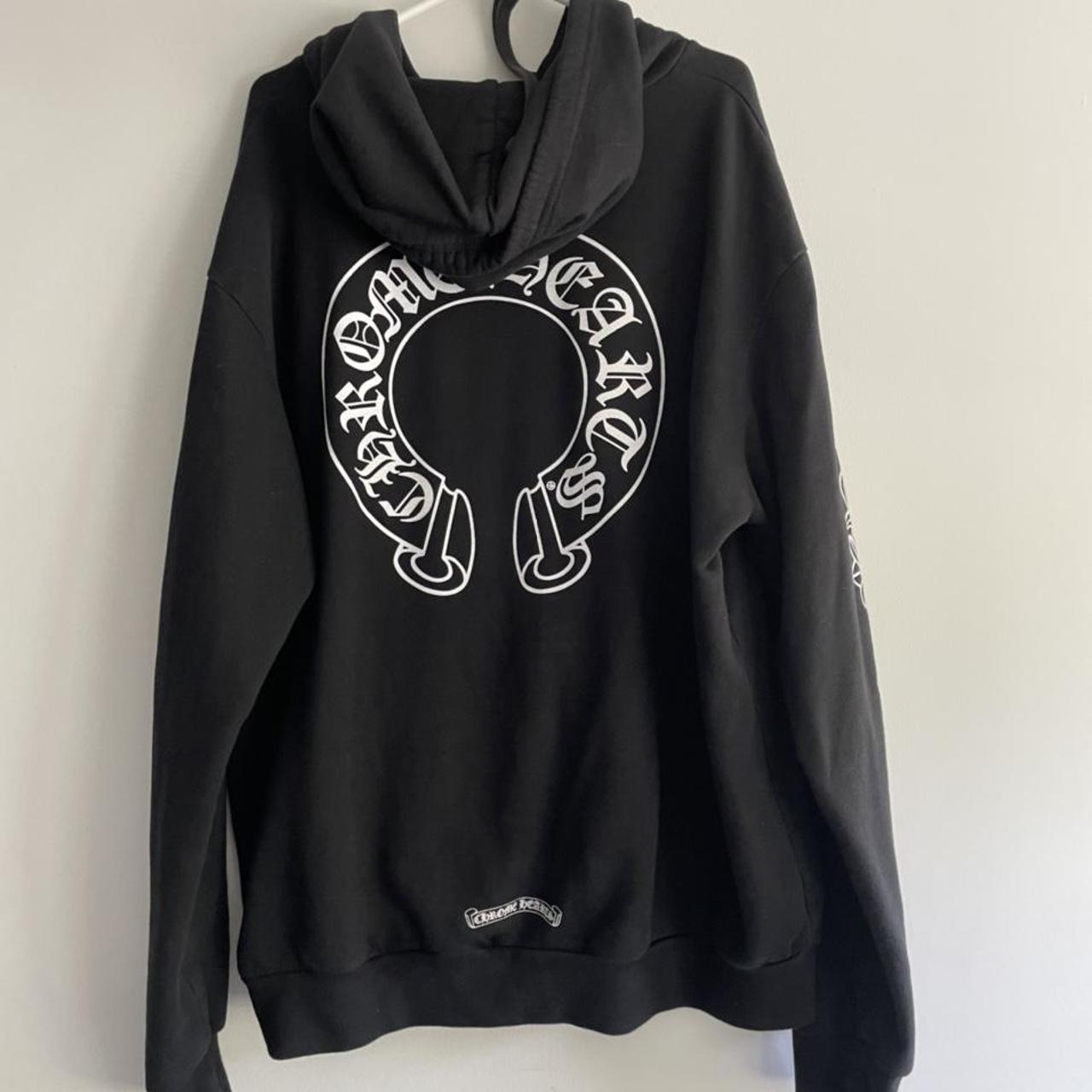 トップス CHROME HEARTS sweat Chrome Hearts F**kyou Horseshoe Floral Sleeve Zip Up Hoodie