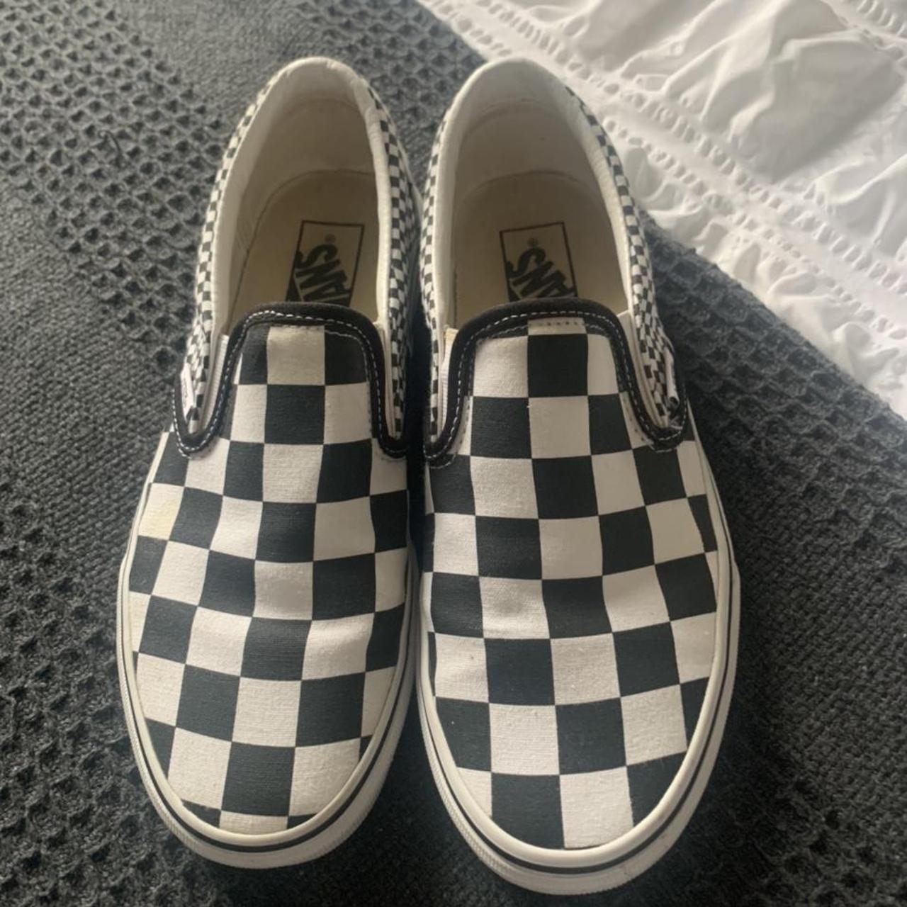 Vans off the wall slip ons. Checkered black & white.... - Depop