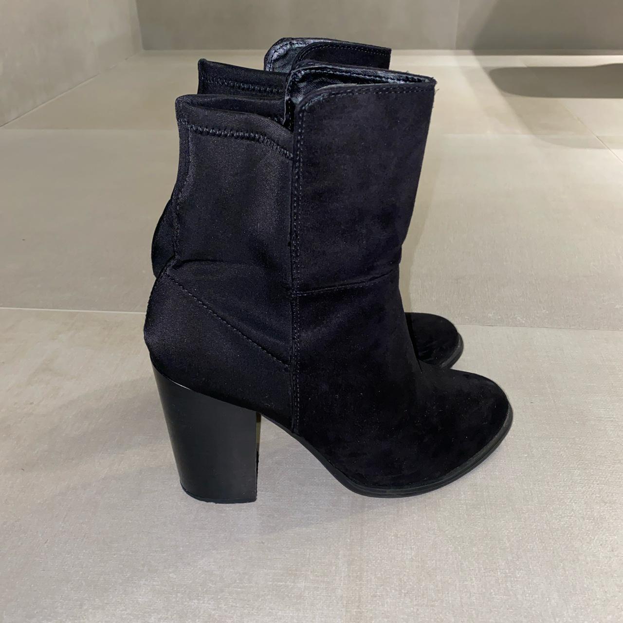 Black suede effect boots from Primark. Size 5. Good... - Depop