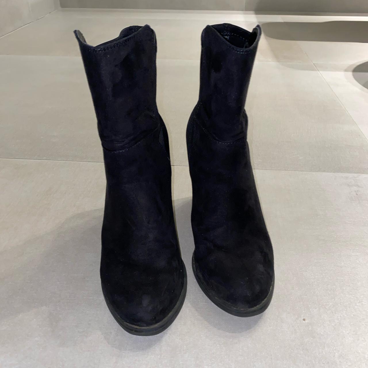 Black suede effect boots from Primark. Size 5. Good... - Depop