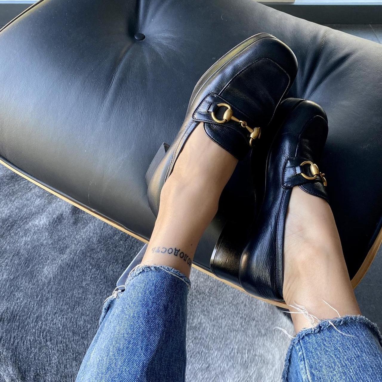 Womens black gucci on sale loafers