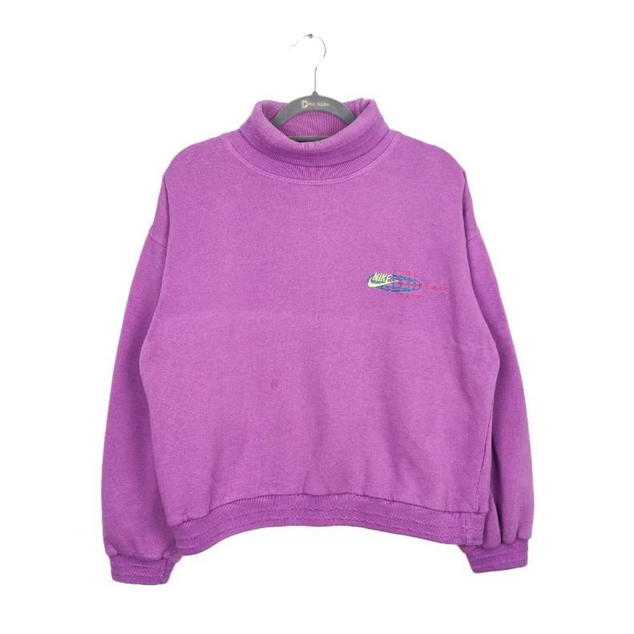 *90s RARE* Nike Pink Turtle Neck Jumper Sweatshirt... - Depop