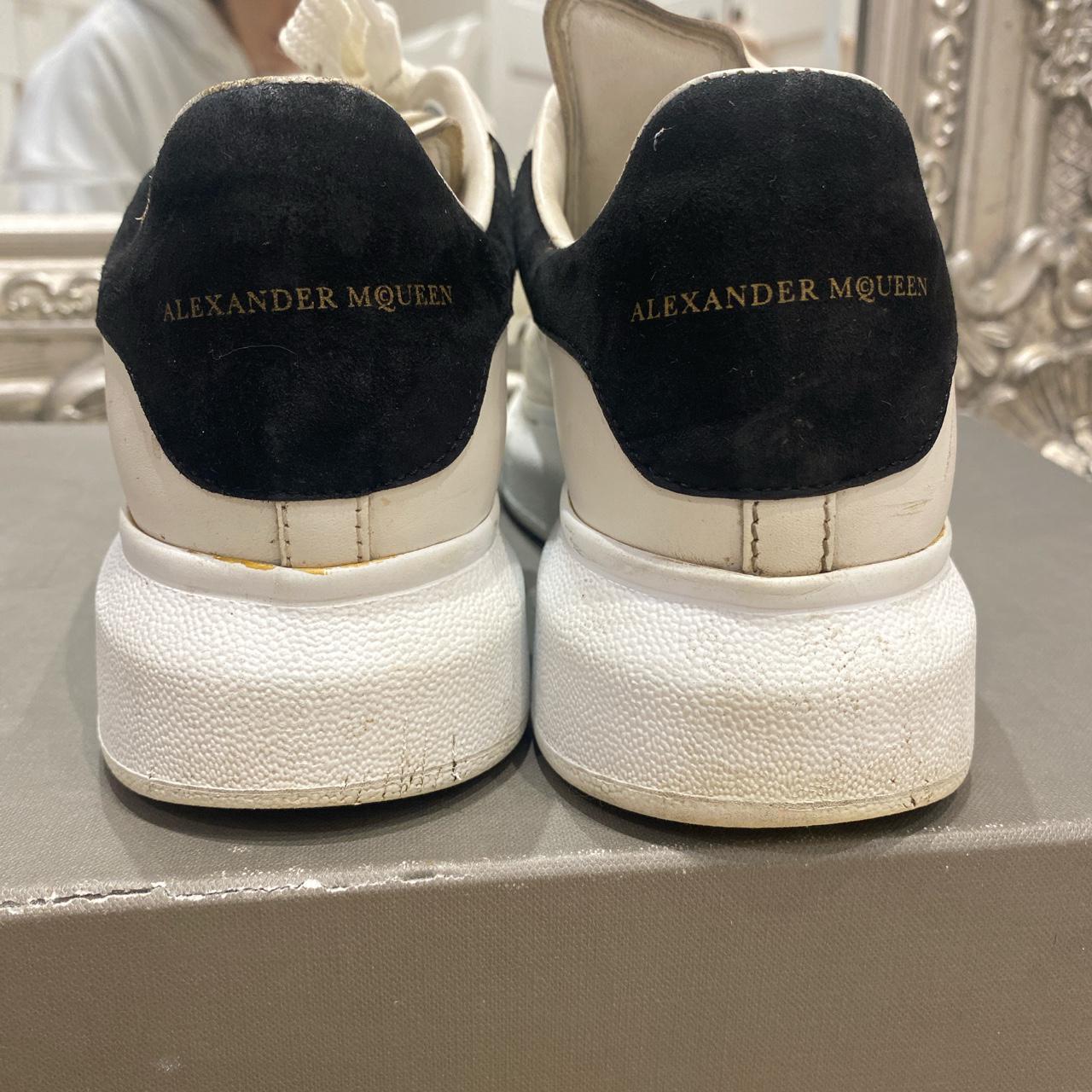 Alexander McQueen white black Larry trainers EU35... - Depop