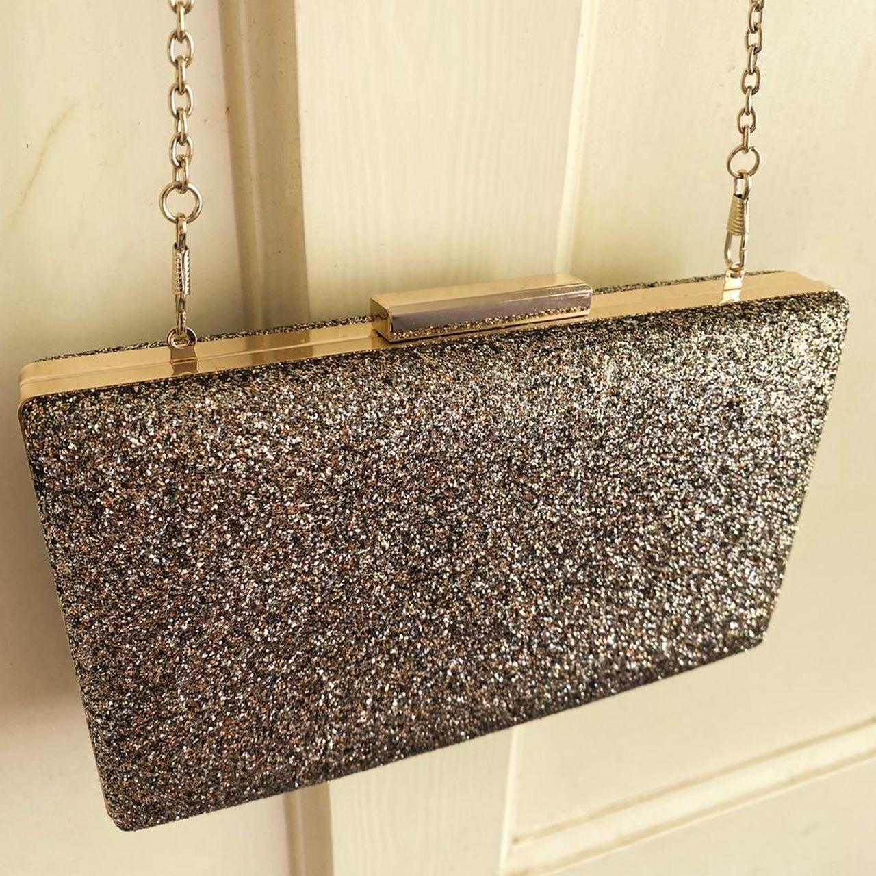 Glitzy Gold Clutch Bag Glitter gold clutch bag... Depop