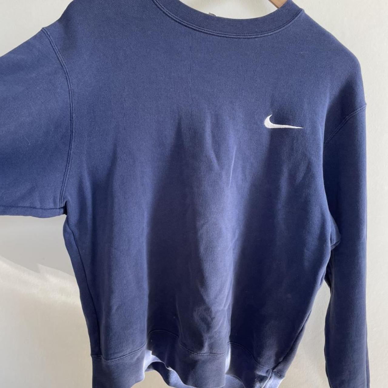 blue nike tick jumper, real with label on inside.... - Depop