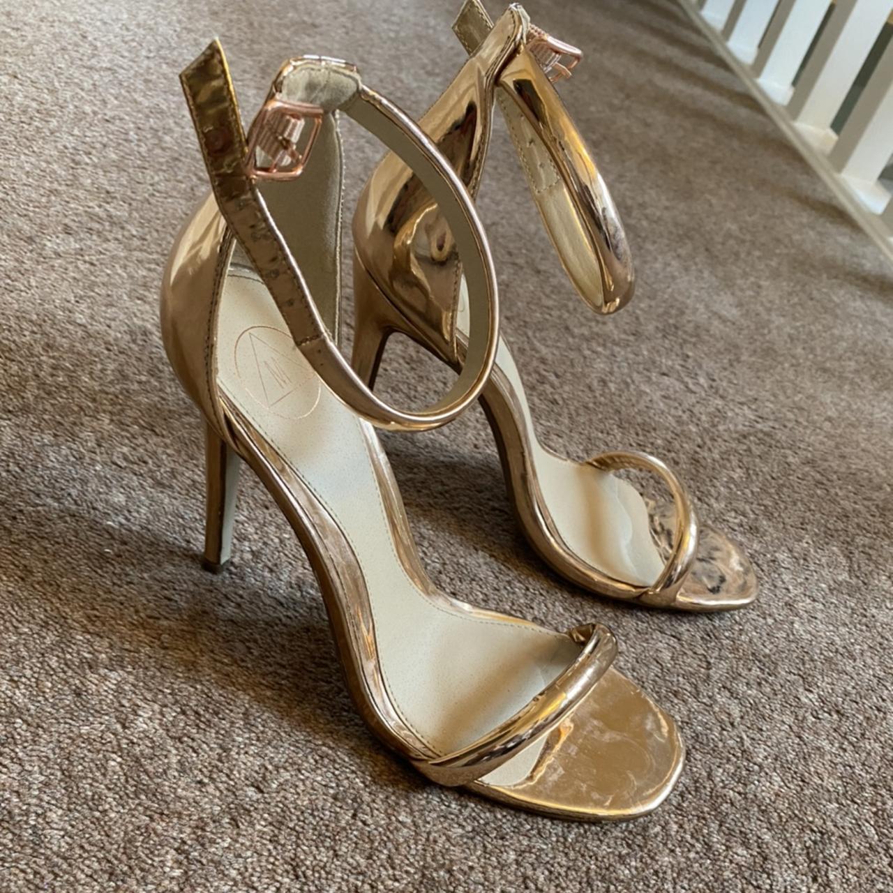 Missguided Rose Gold Heels Worn Once Size 6