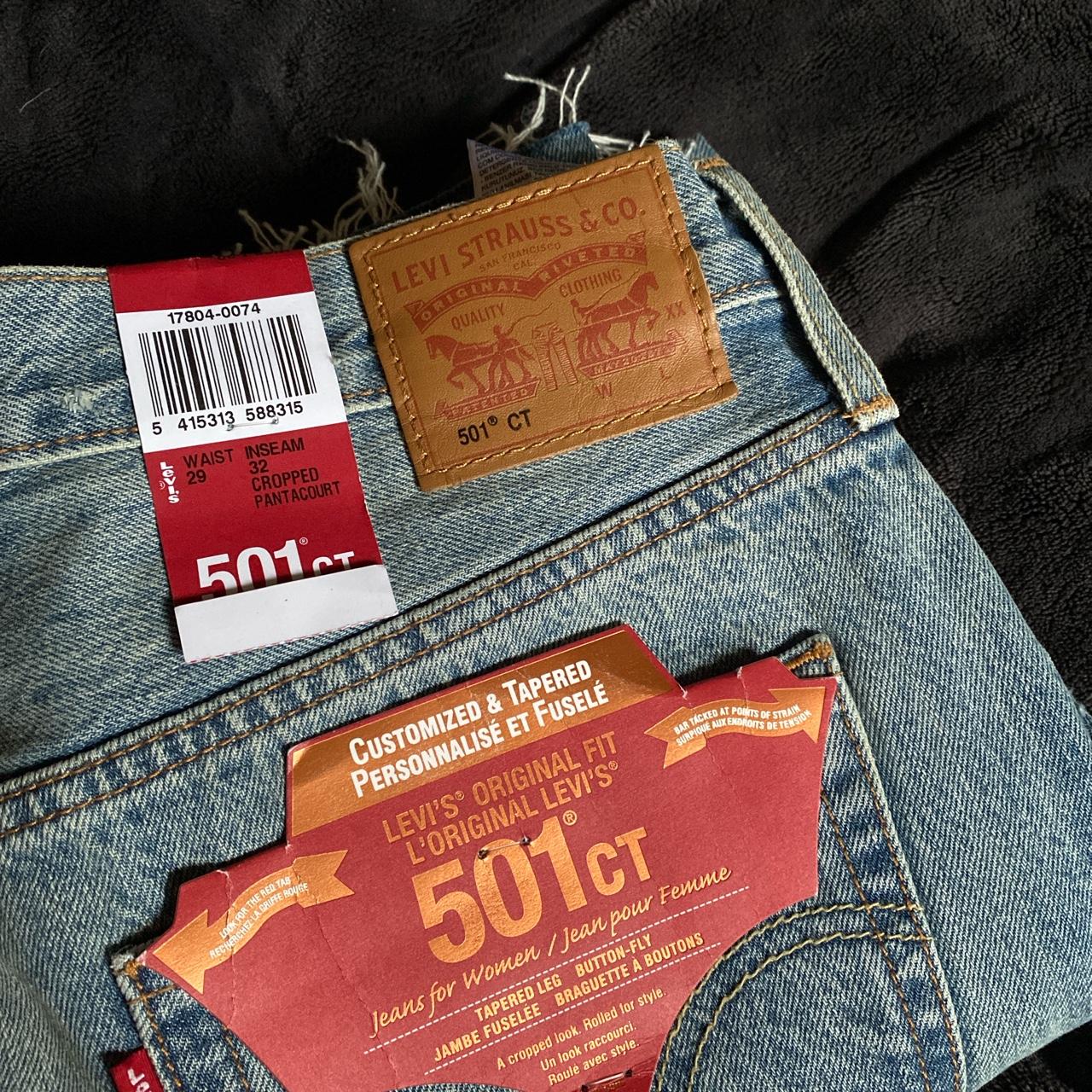 Levi'S 501 Ct Distressed Cropped Jeans, Size 12 (29”... - Depop