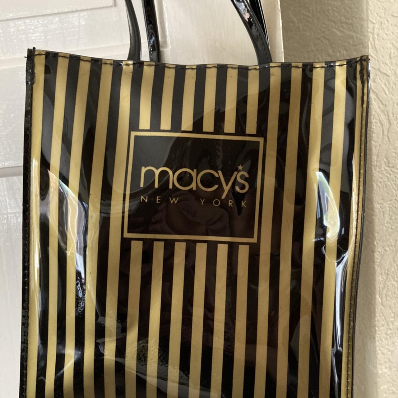 MACY'S NEW YORK CITY LOGO Reusable TOTE BAG BLACK W/Gold Stars