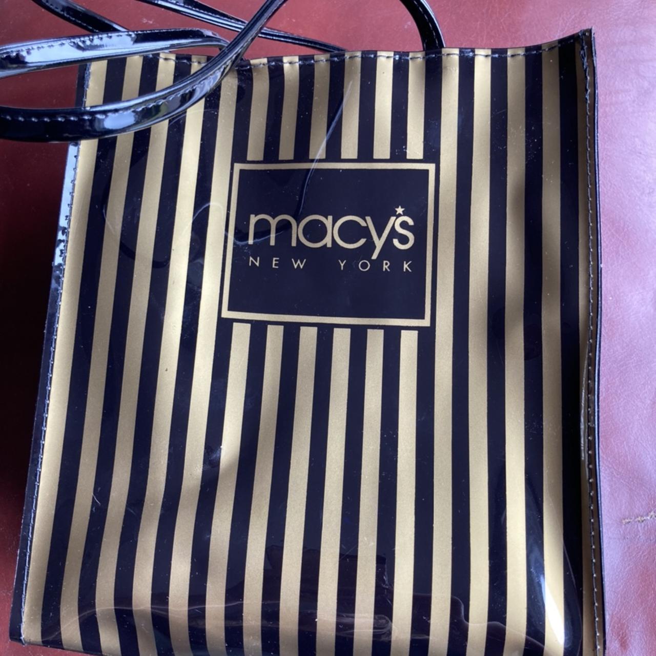 MACY'S NEW YORK CITY LOGO Reusable TOTE BAG BLACK W/Gold Stars