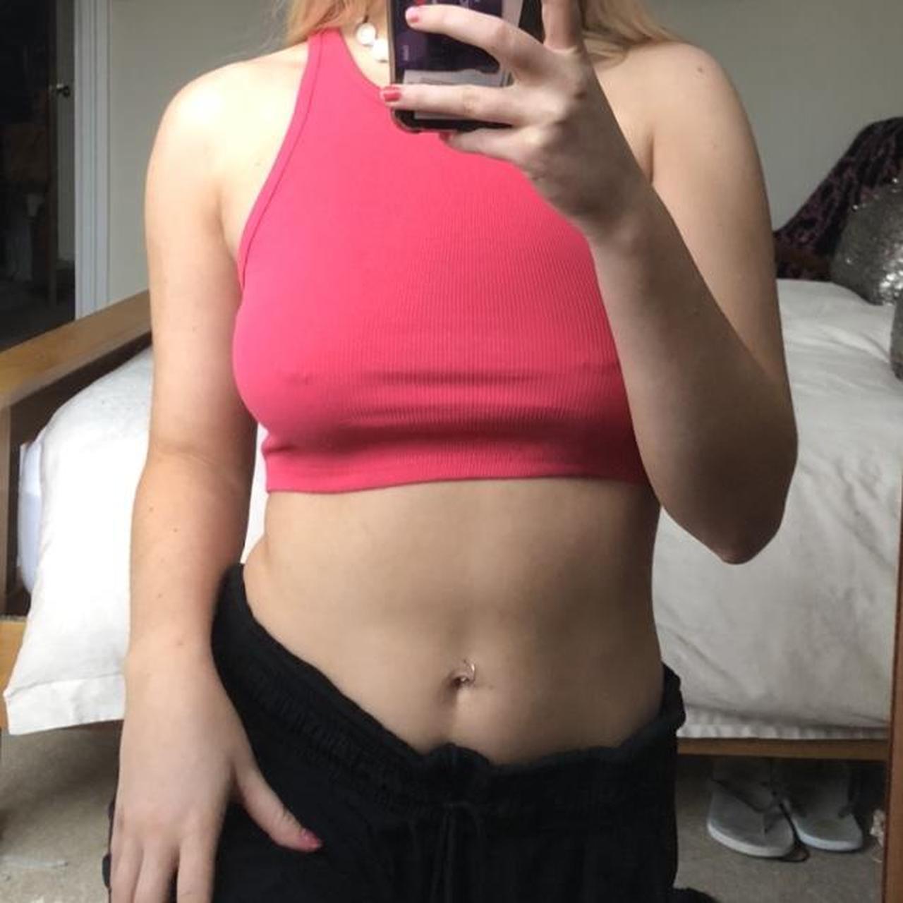 zara hot pink crop top