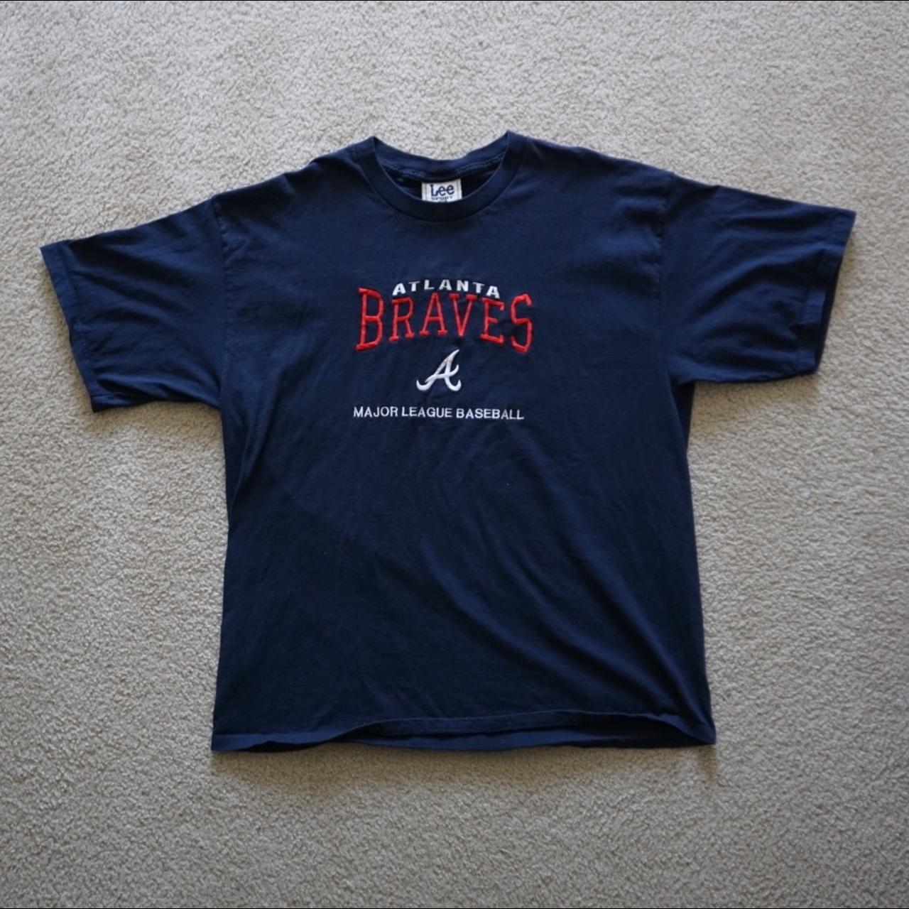 Vintage Lee Sport Atlanta Braves Polo Preowned Mens - Depop