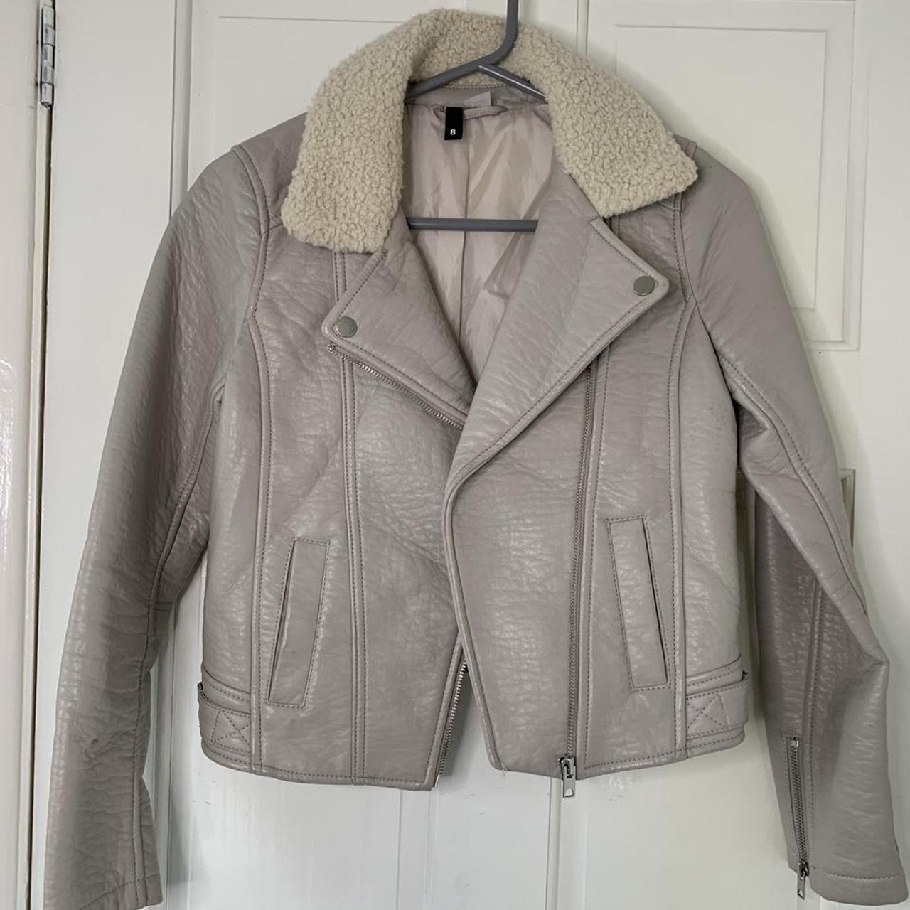 light grey faux leather jacket