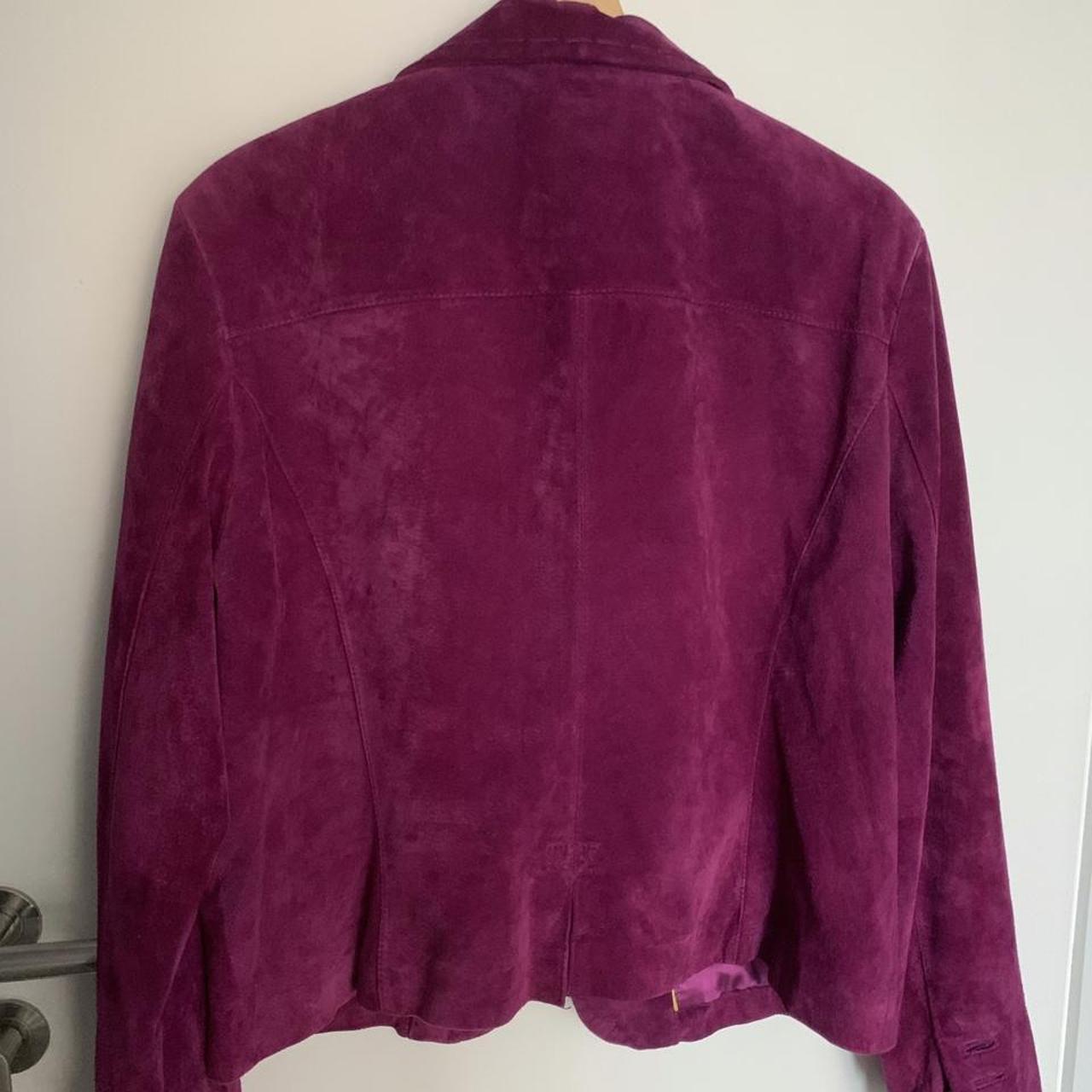 Vintage Biba purple suede blazer jacket. Size M -... - Depop