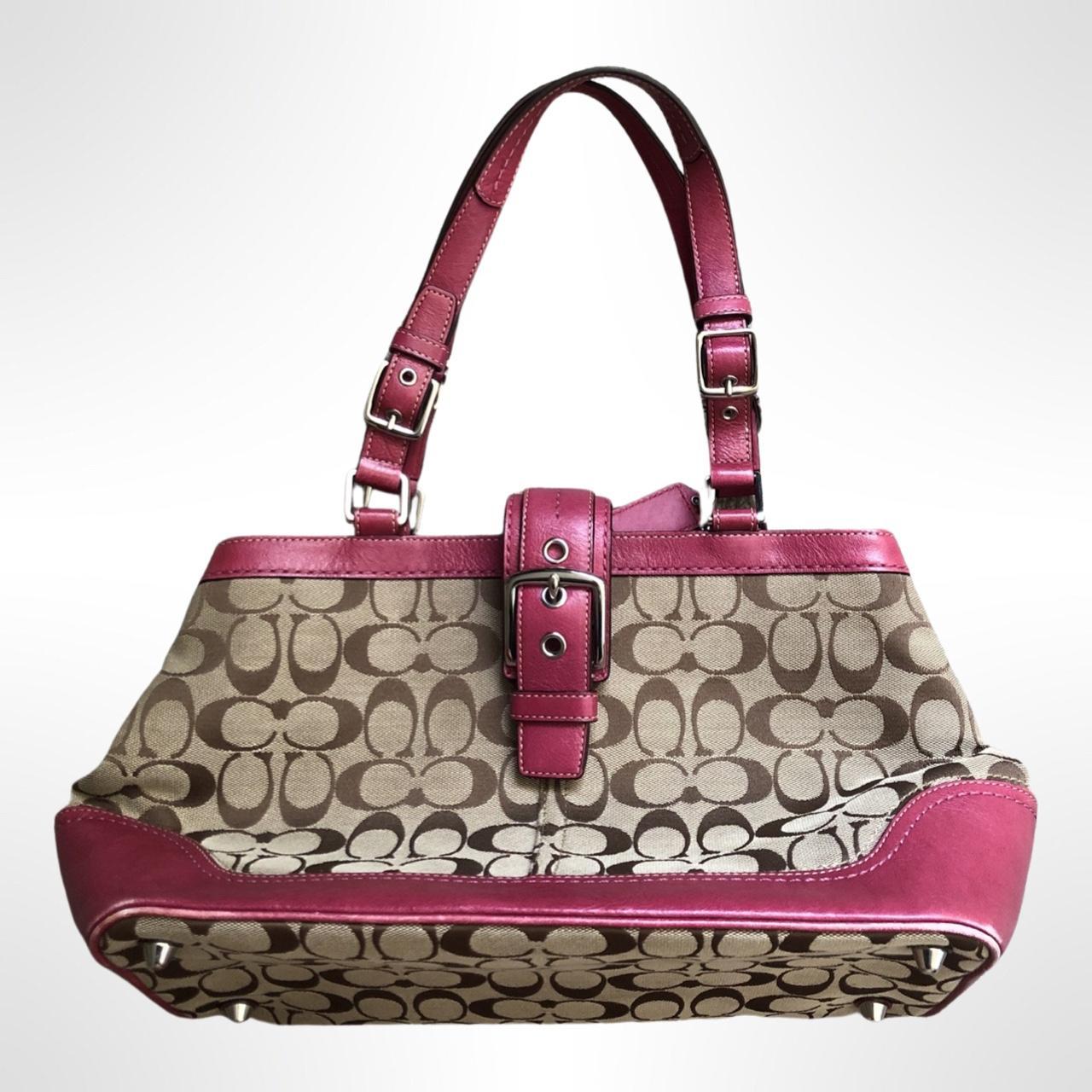 ❤️Vintage 90s COACH Monogram Hot Pink Handbag