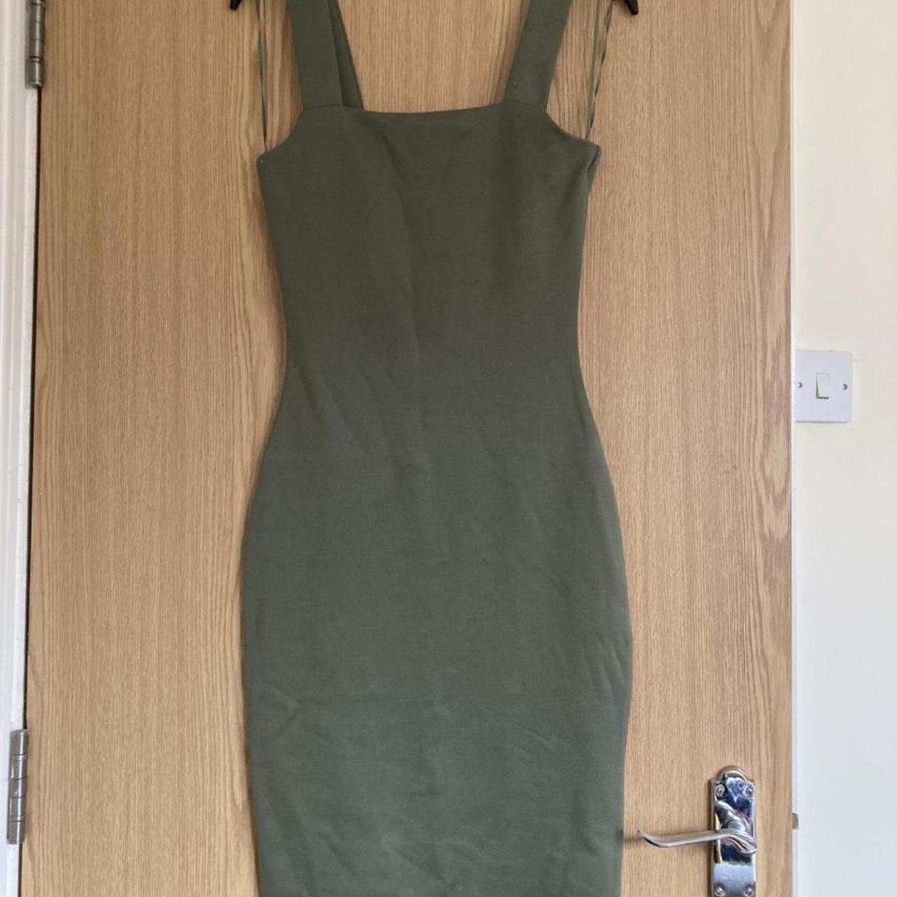 Primark Khaki Green Bodycon Strap Mini Dress Size... Depop