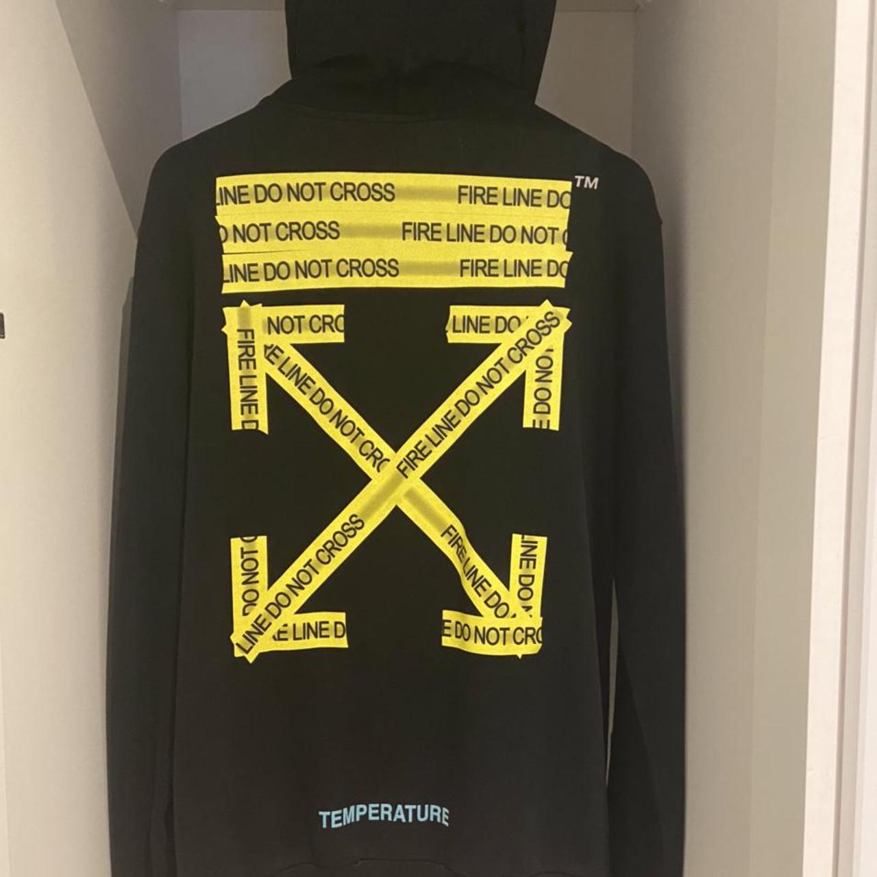 OFF-WHITE fire tape zip up hoodie Only worn... - Depop