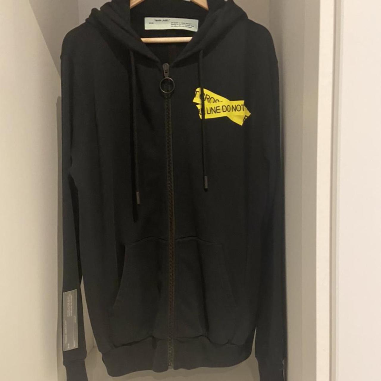 OFF-WHITE fire tape zip up hoodie Only worn... - Depop