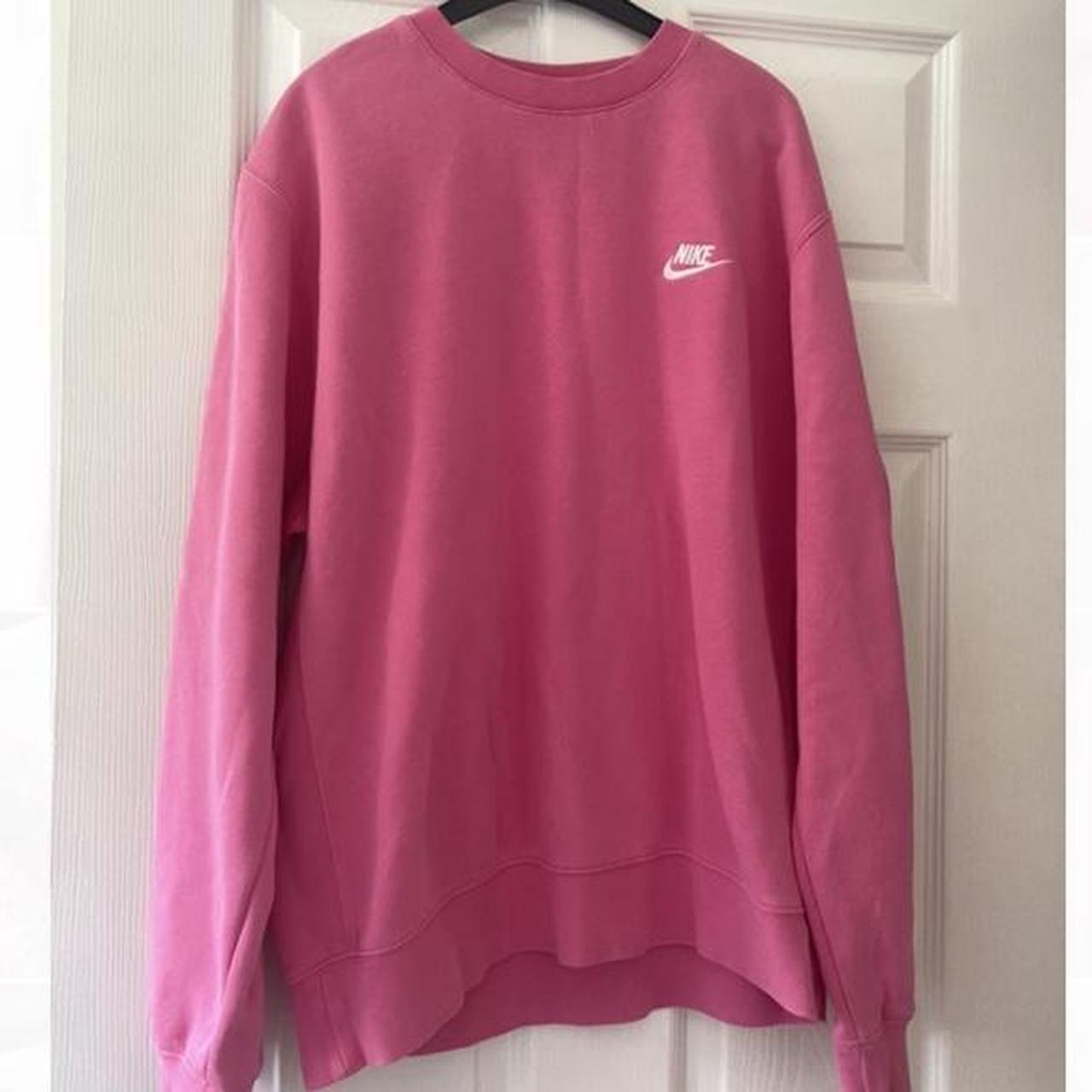 Mens hot pink nike sweatshirt - Depop