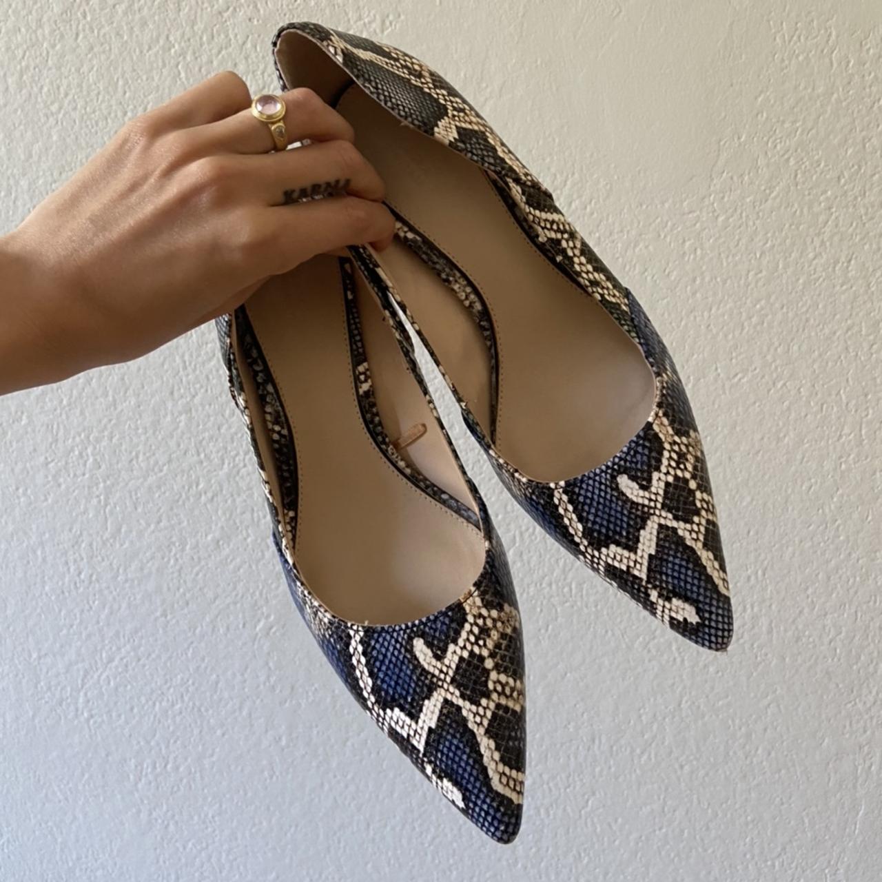 Product Image 2 - Zara kitten heels! Blue snakeskin