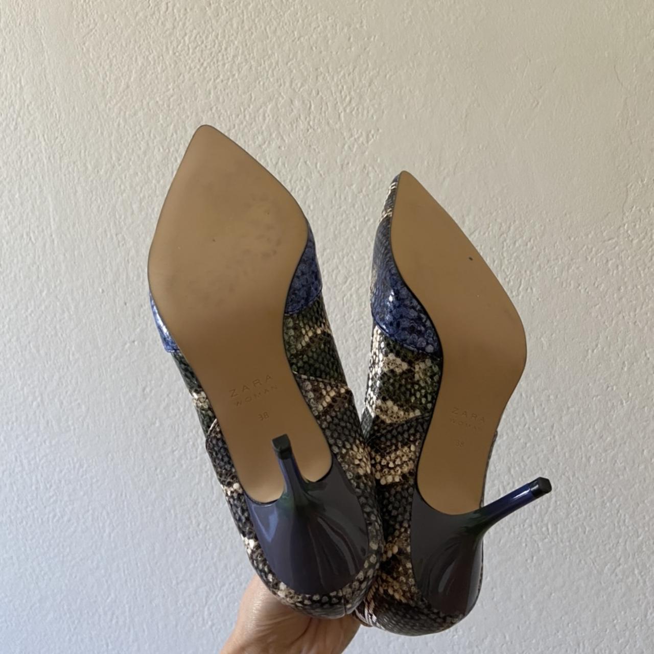 Product Image 3 - Zara kitten heels! Blue snakeskin