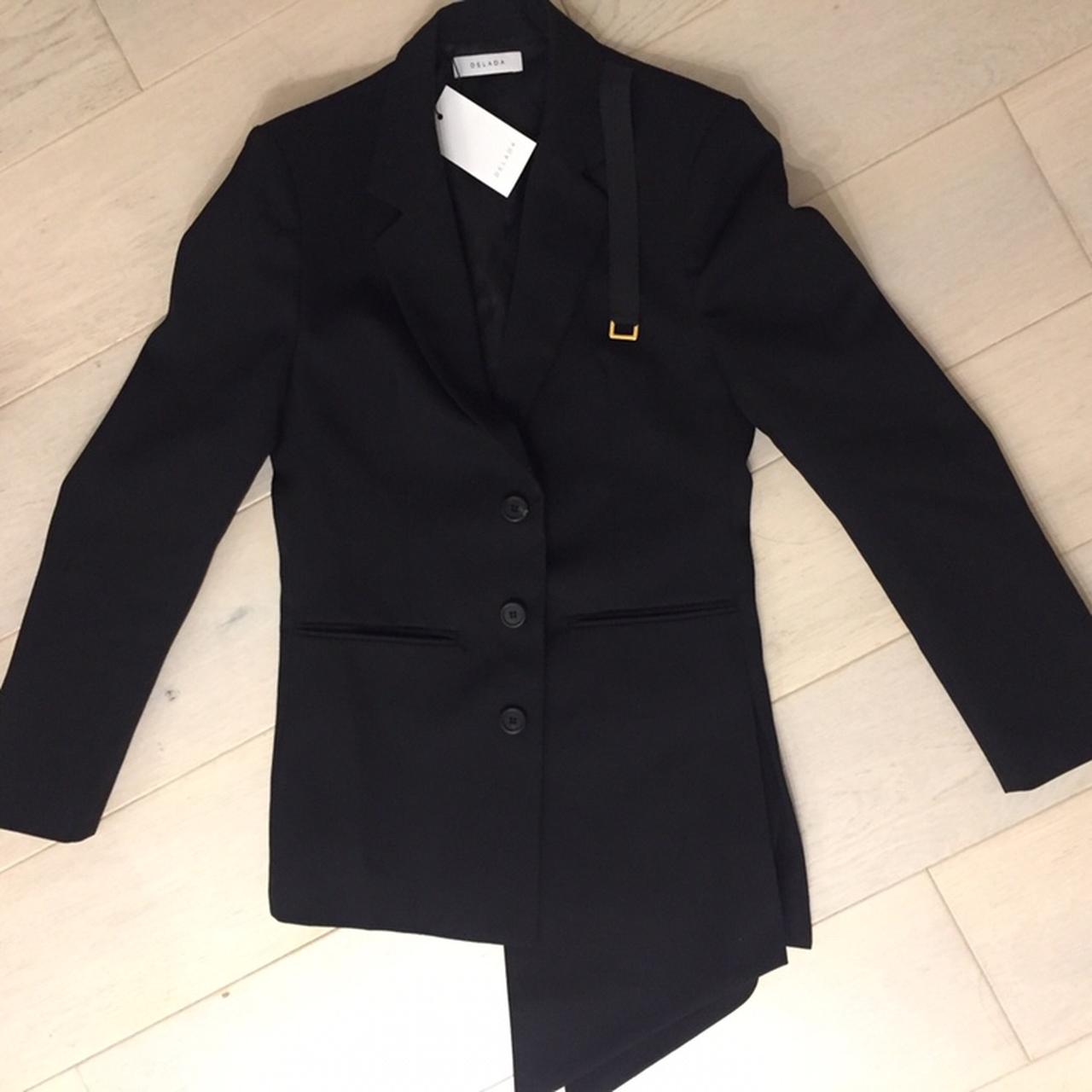 Delada black blazer with asymmetrical design. New...