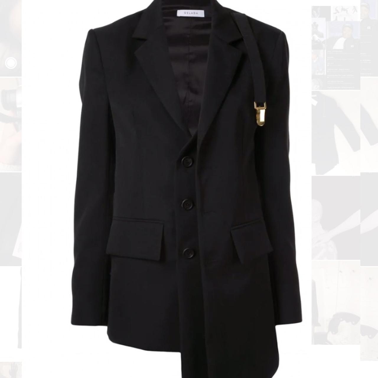 Delada black blazer with asymmetrical design. New...