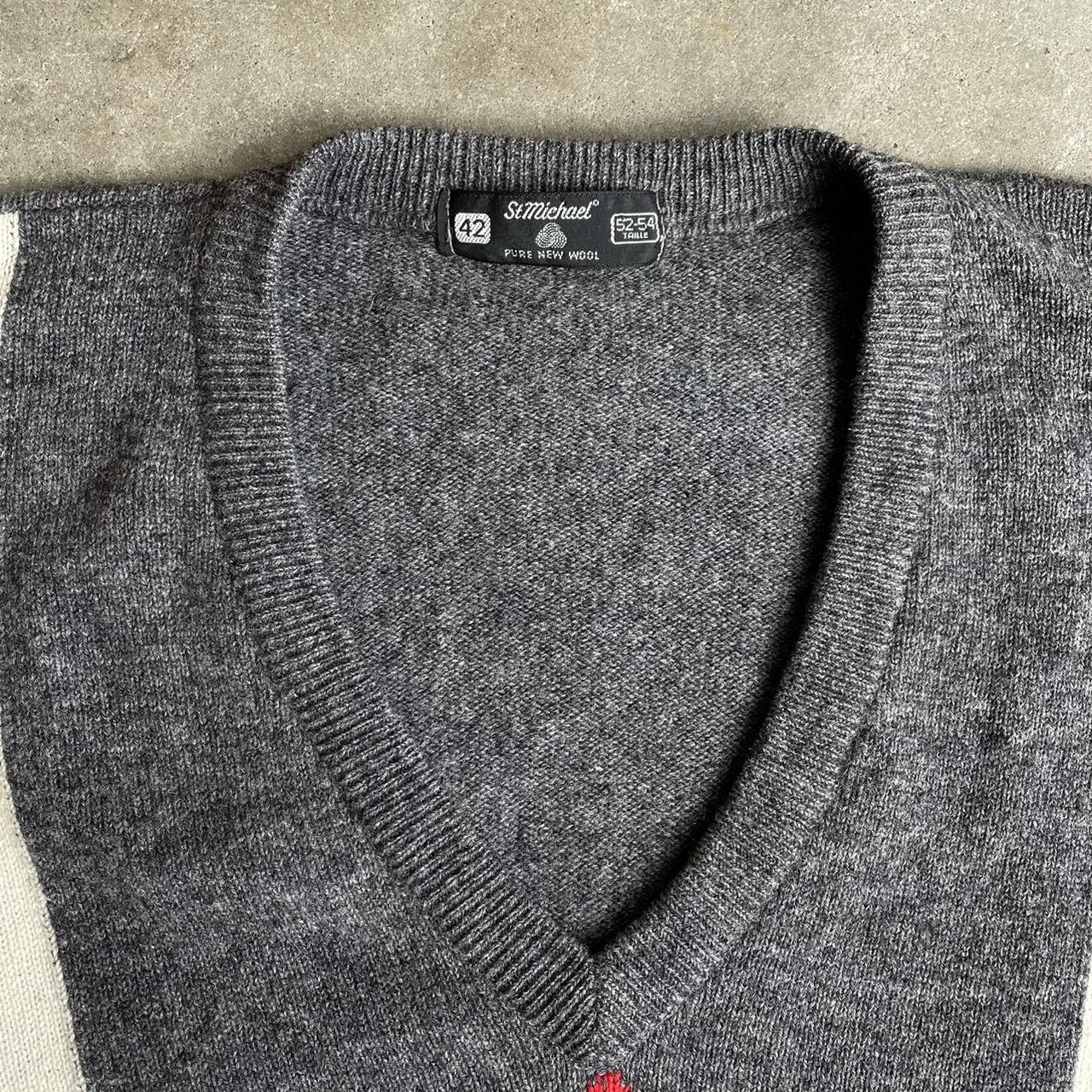Vintage 1980s “StMichael” v neck sweater. 100% pure... - Depop
