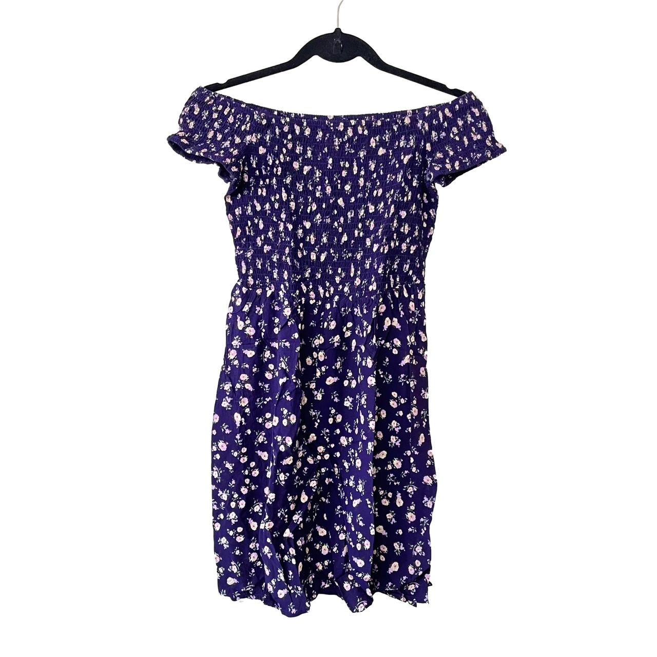 🌸 Purple floral dress from Mossimo 🌸 shoulder off or... - Depop