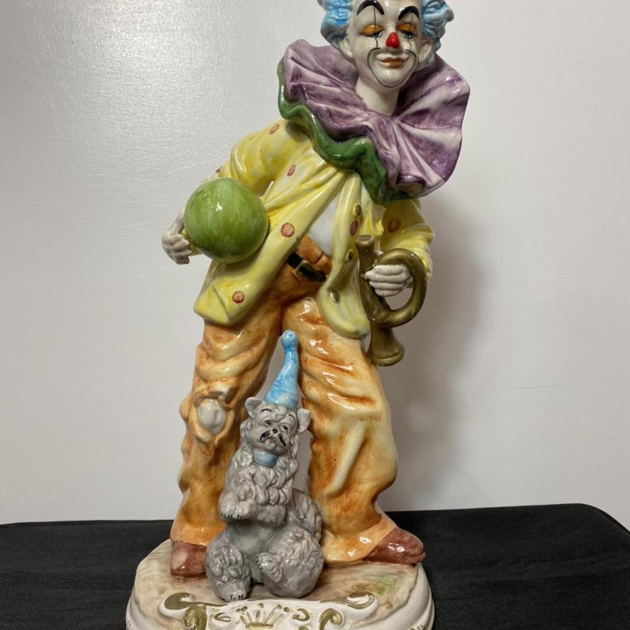 Large Italian Capodimonte Circus Clown Figurine With... - Depop
