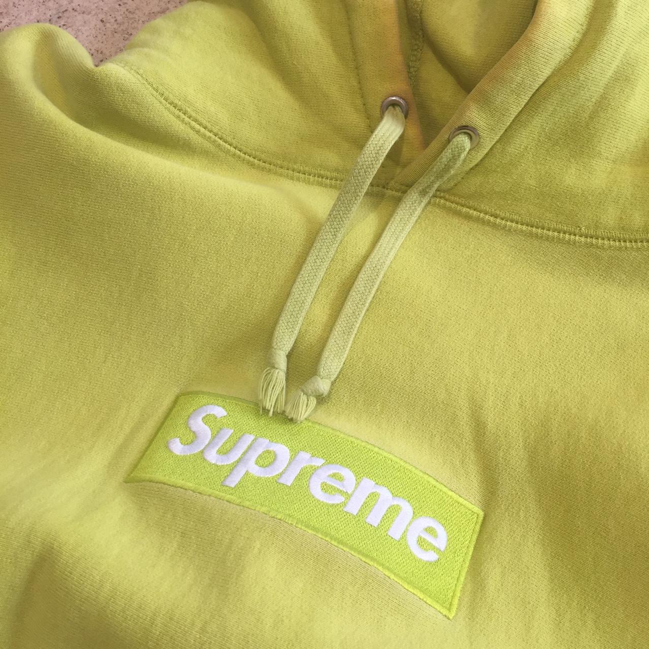 Acid green supreme box logo outlet hoodie