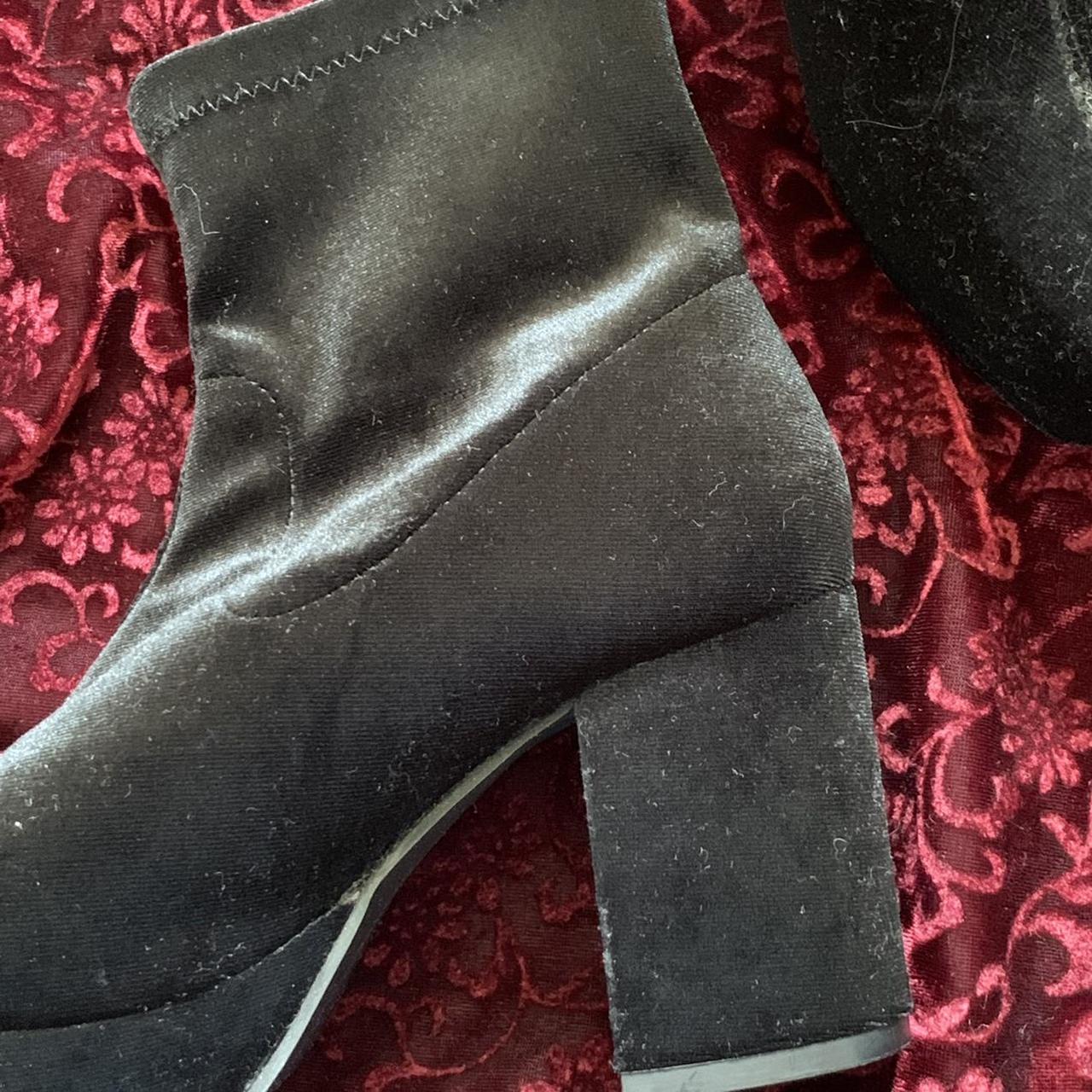 Black velvet platform sock boots like a witchy... Depop