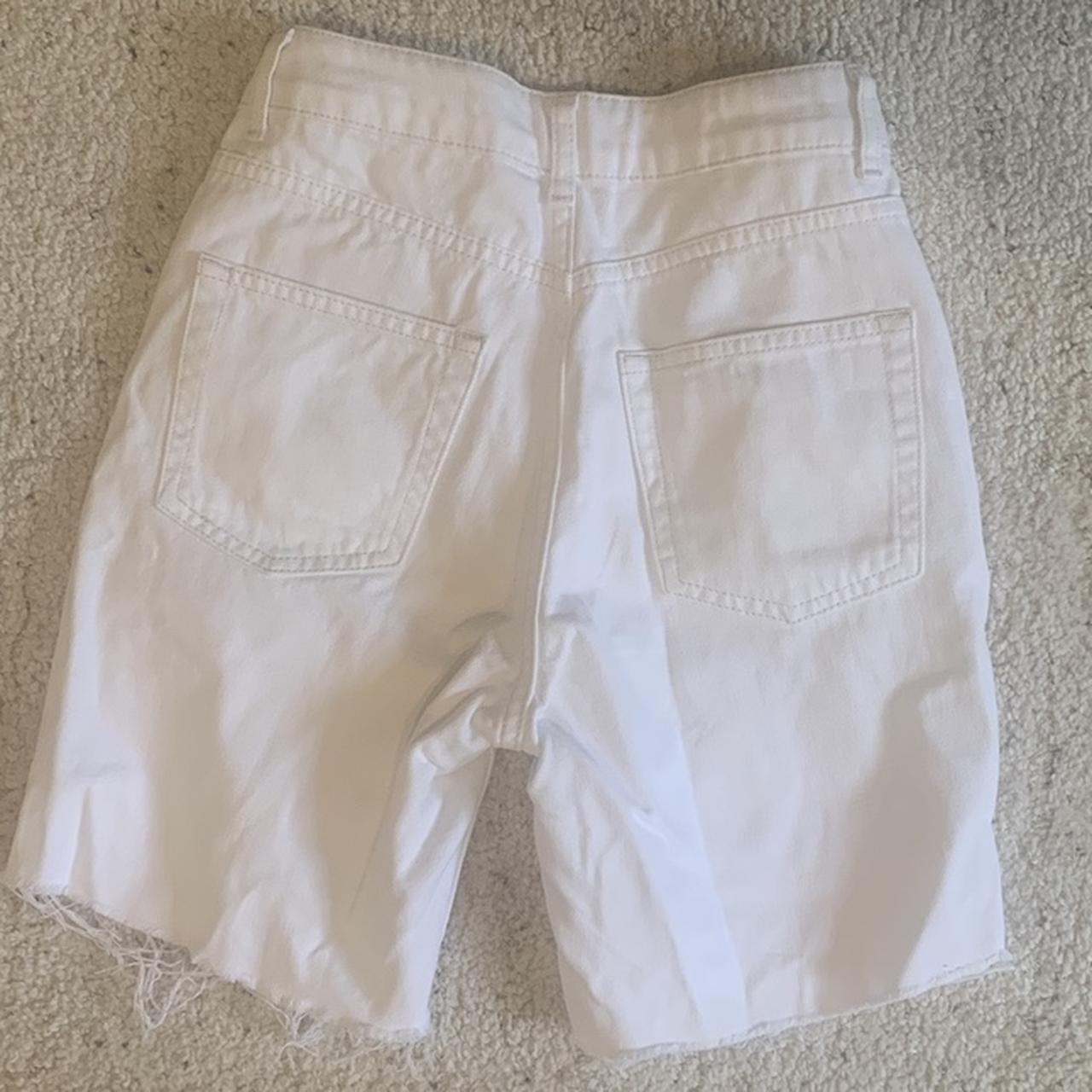 White Topshop mom dad jean shorts. Size 6 Excellent... - Depop