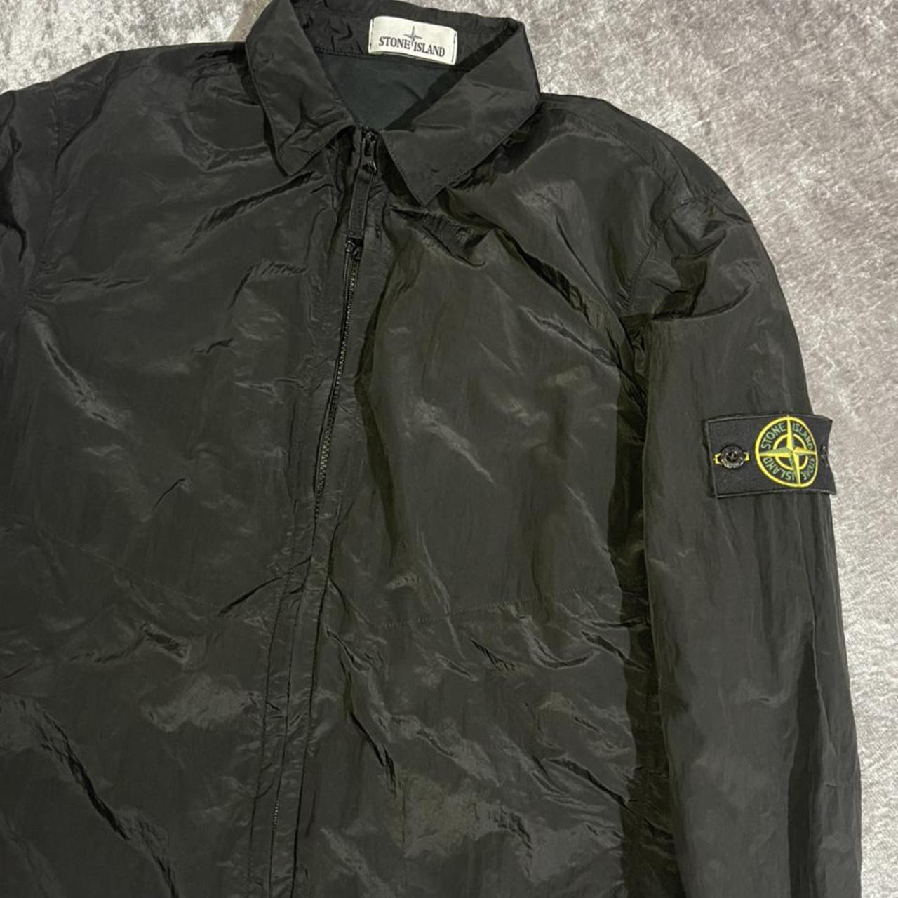 Stone island nylon overshirt on sale black