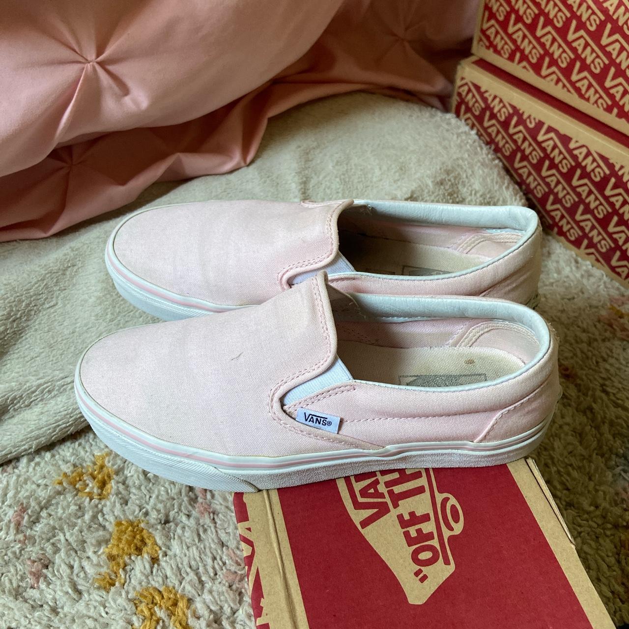 Selling Baby pink slip on vans! These are perfect if... Depop