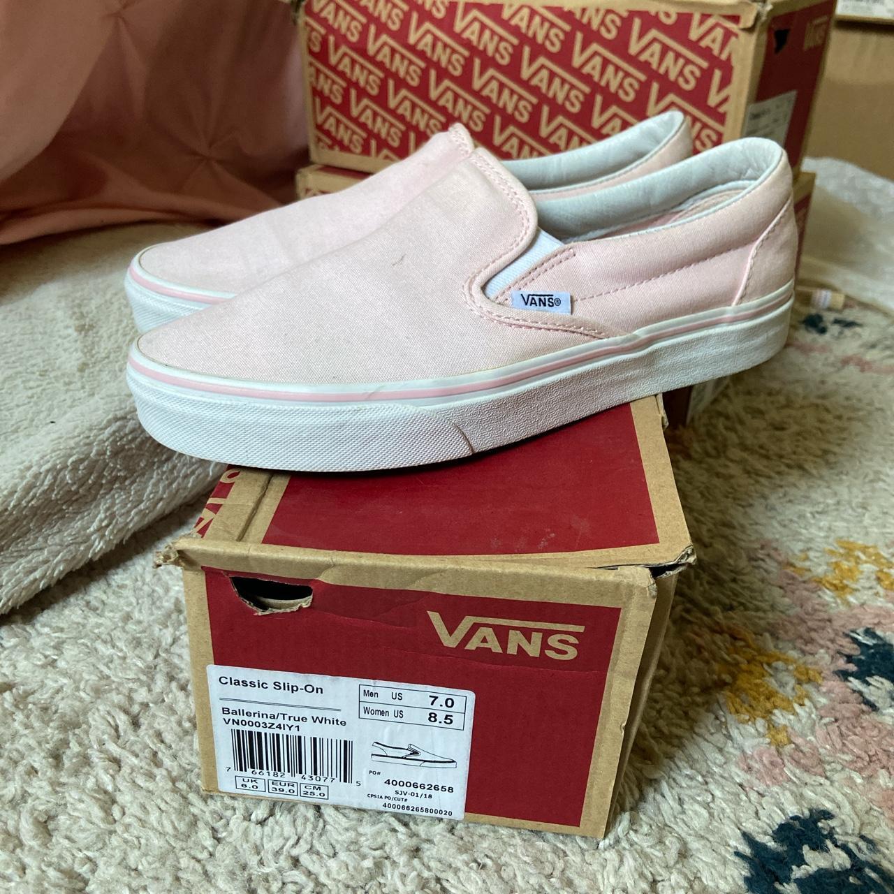 Selling Baby pink slip on vans! These are perfect if... Depop