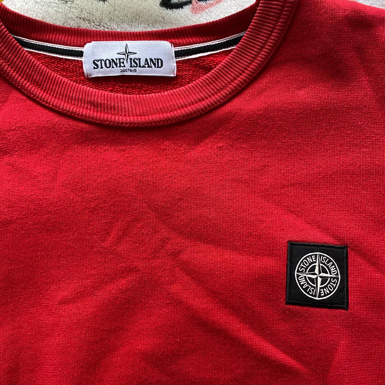 Stone island sales red crewneck