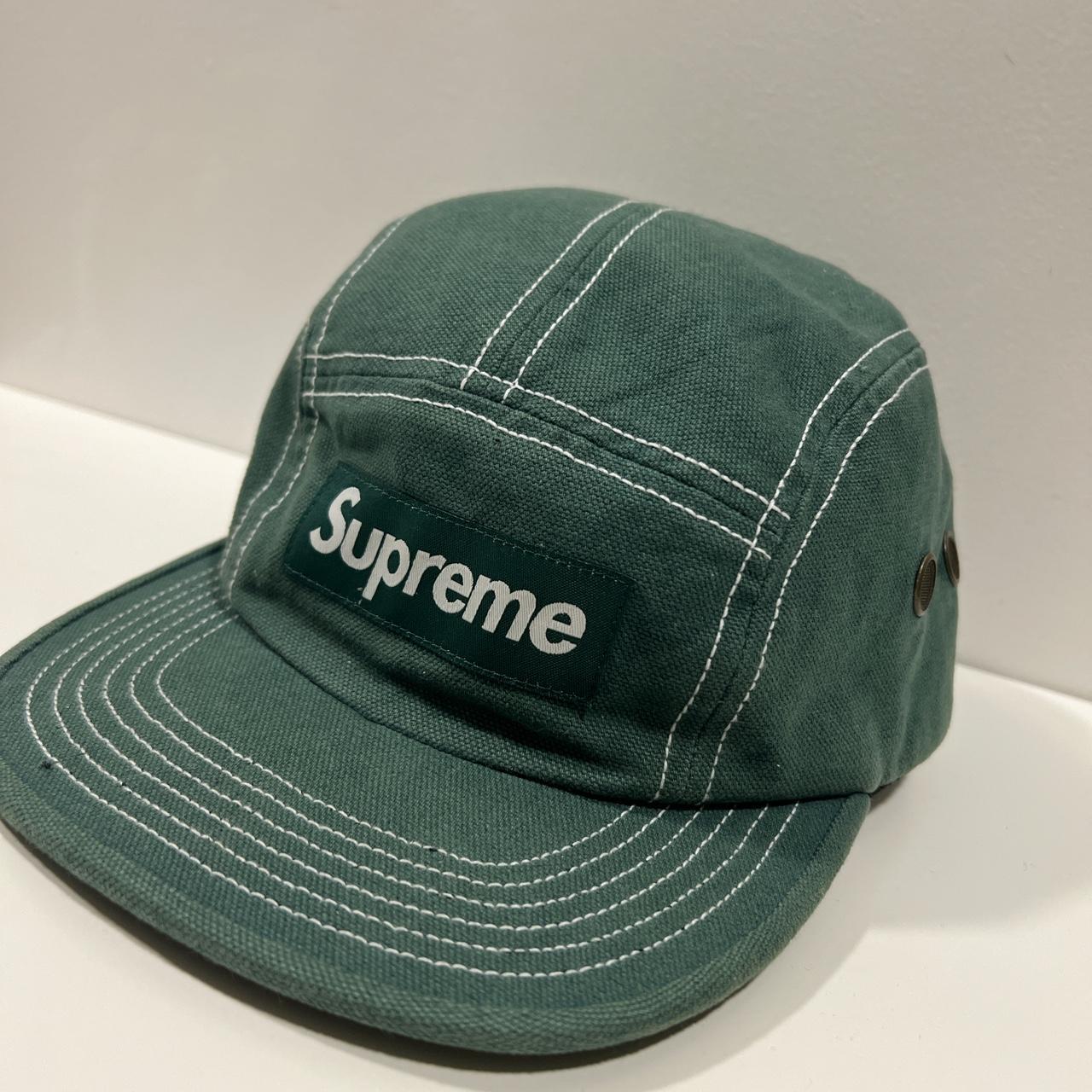 Supreme Men's Green and Khaki Hat | Depop