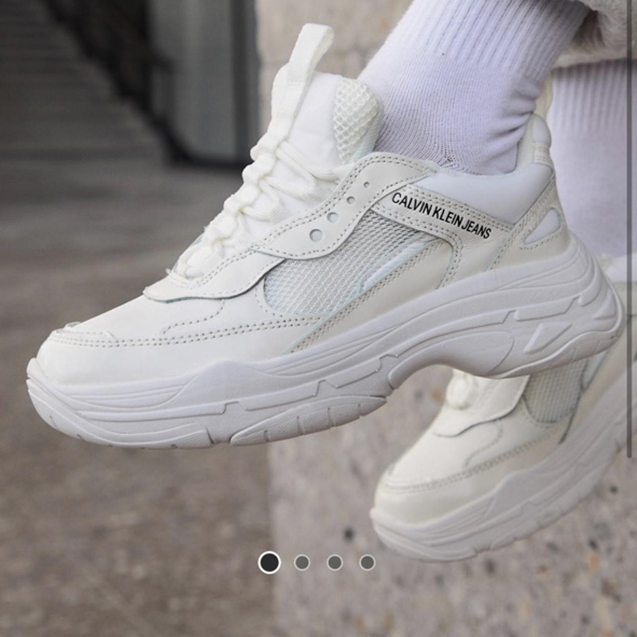 Calvin Klein maya white chunky trainers size UK3. Depop