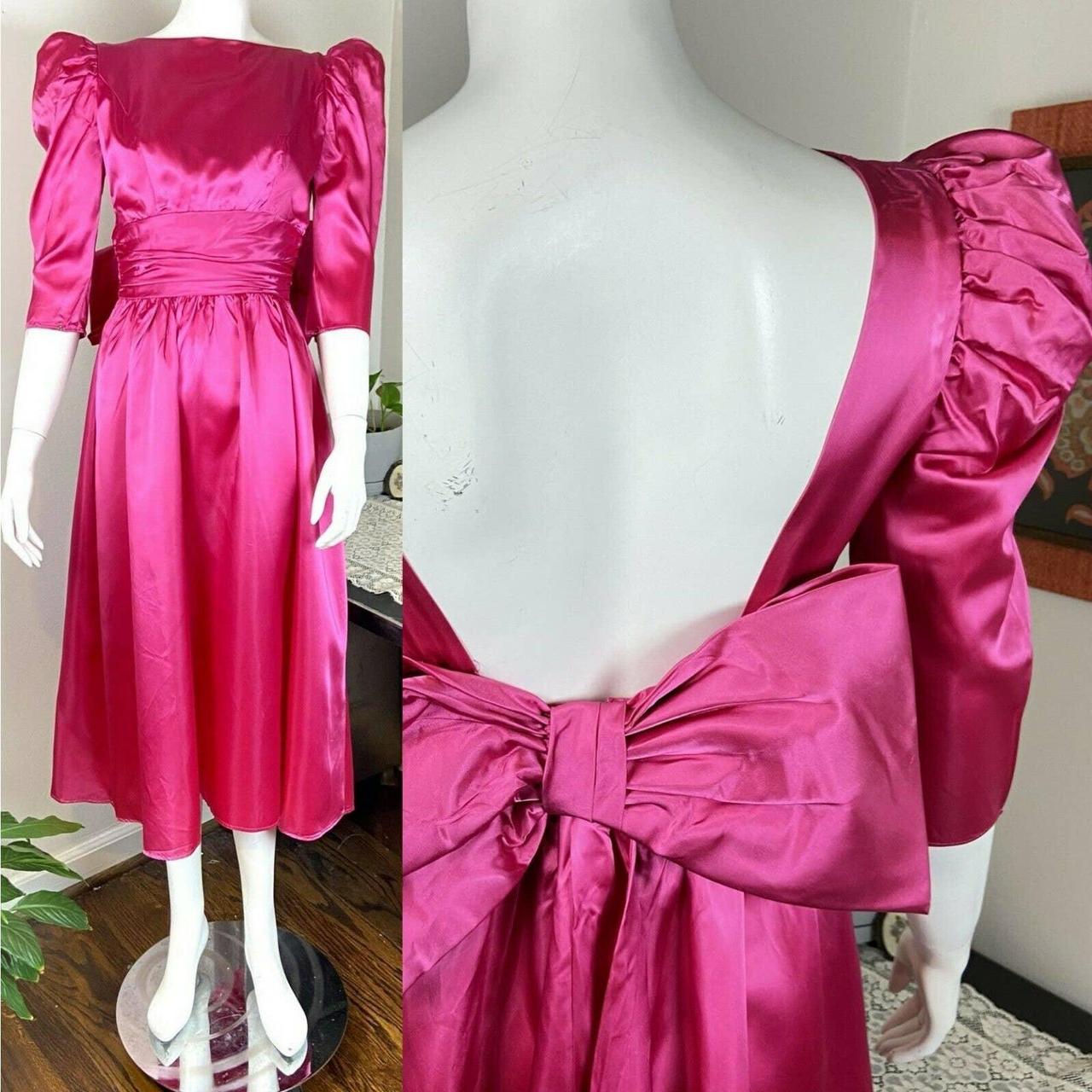 pink midi prom dress