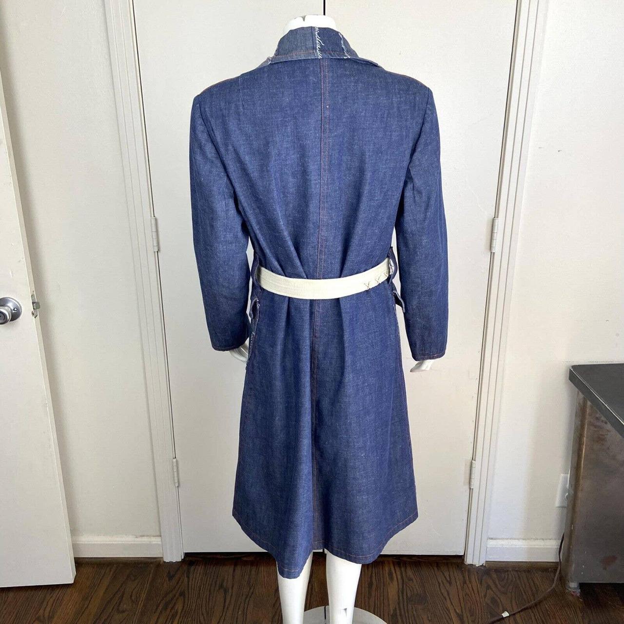 Vintage 70s Denim Jean Trench Midi Coat Handmade... - Depop