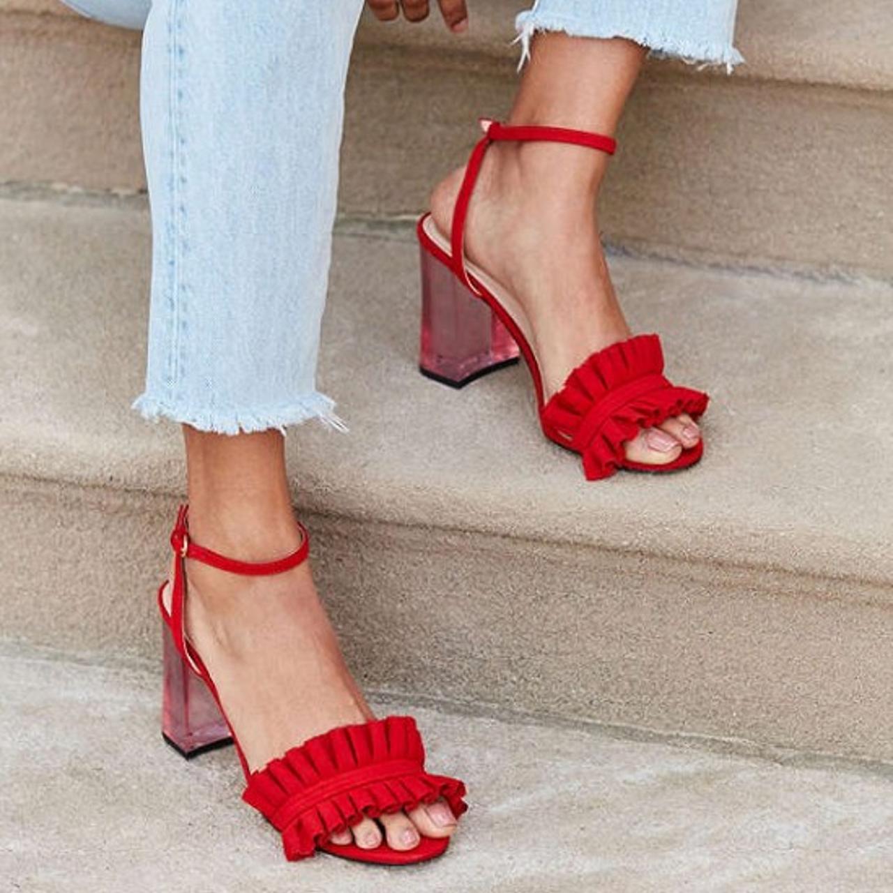 Red 2024 frill heels