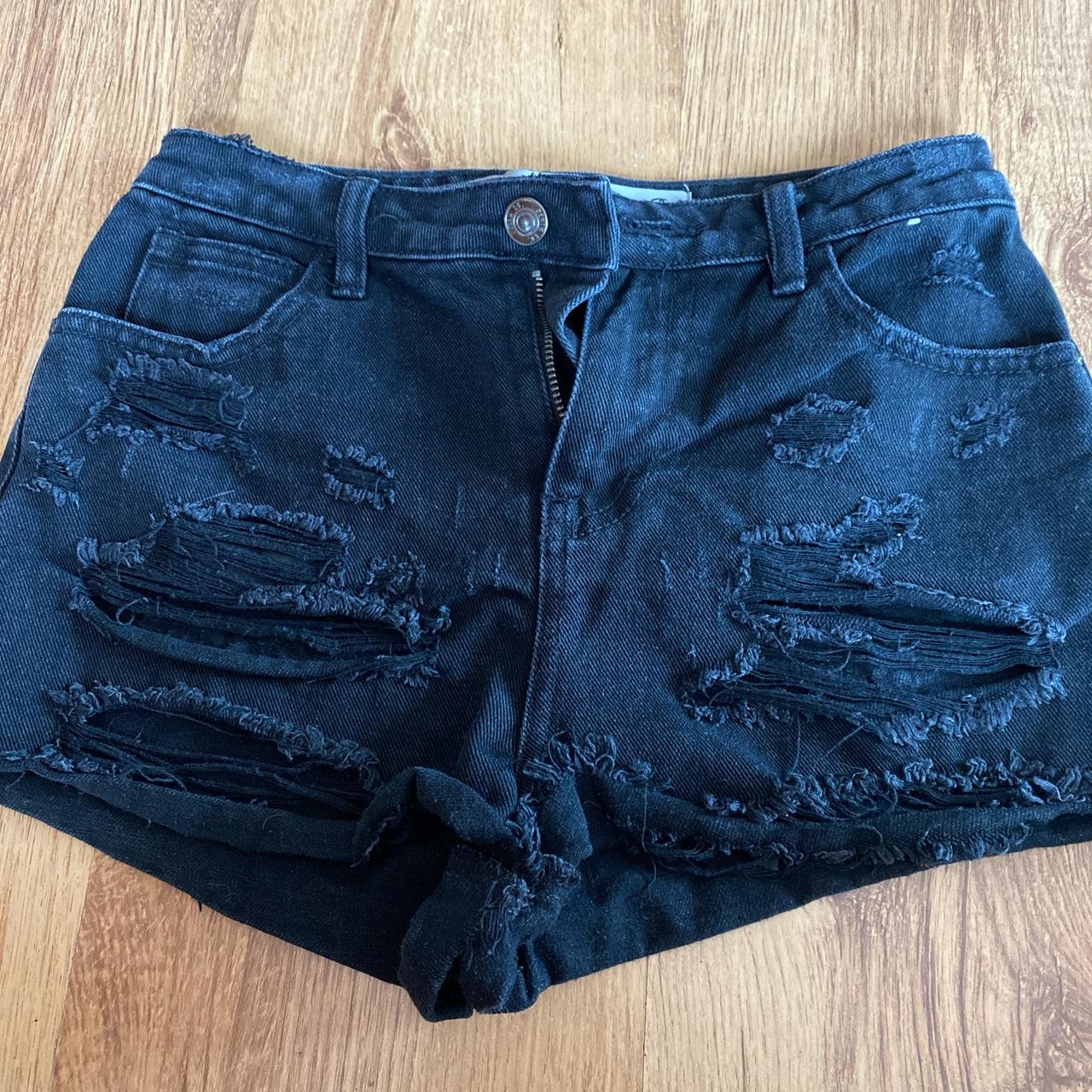 Black ripped shorts primark best sale