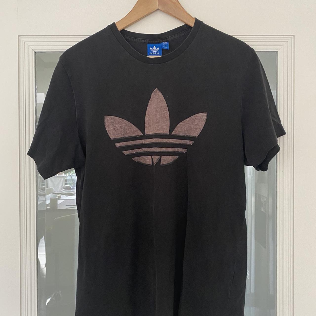 Vintage adidas t shirt. Black and brown print.... - Depop