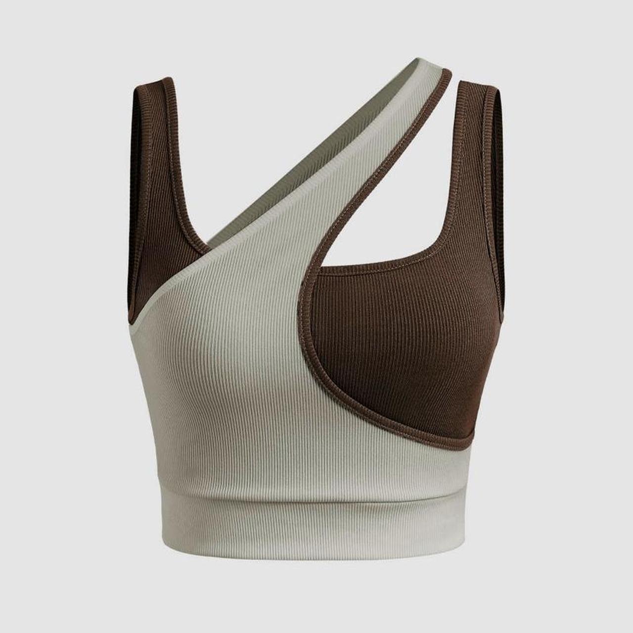 Two-tone asymmetrical tank top super cute and trendy... - Depop
