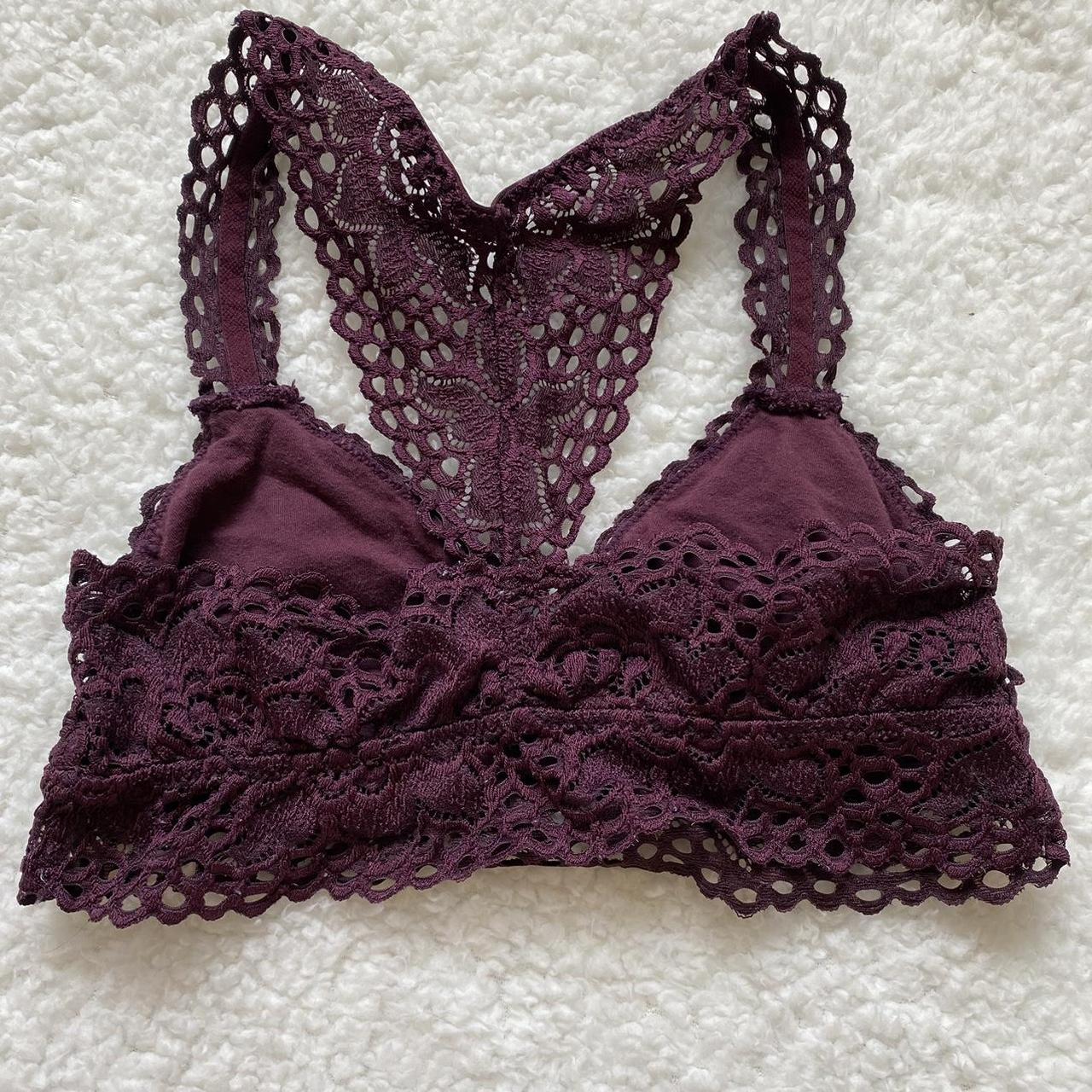 aerie burgundy bralette super cute dark plum... - Depop