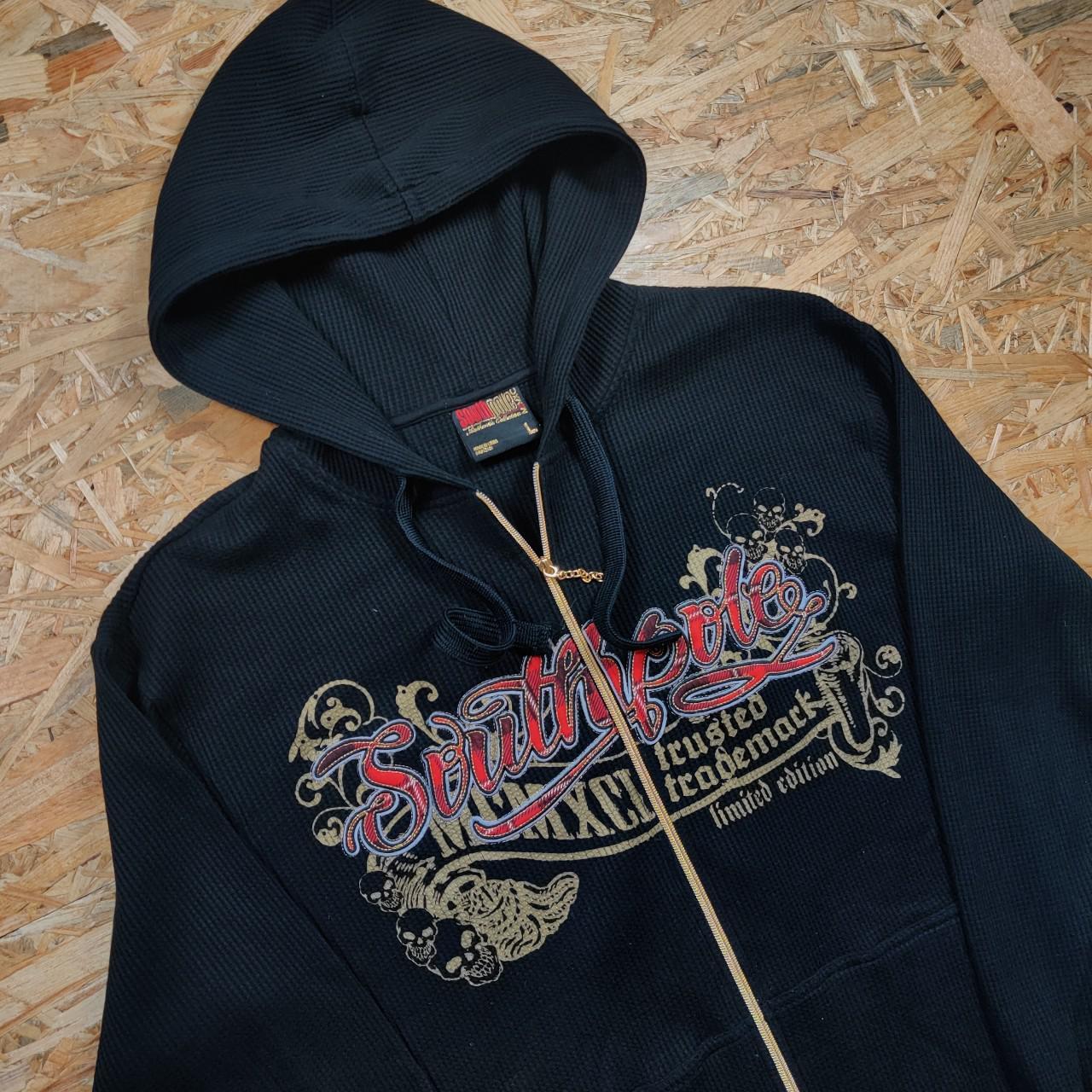 SOUTHPOLE ZIP UP HOODIE VINTAGE BAGGY SKATE HIP HOP... - Depop