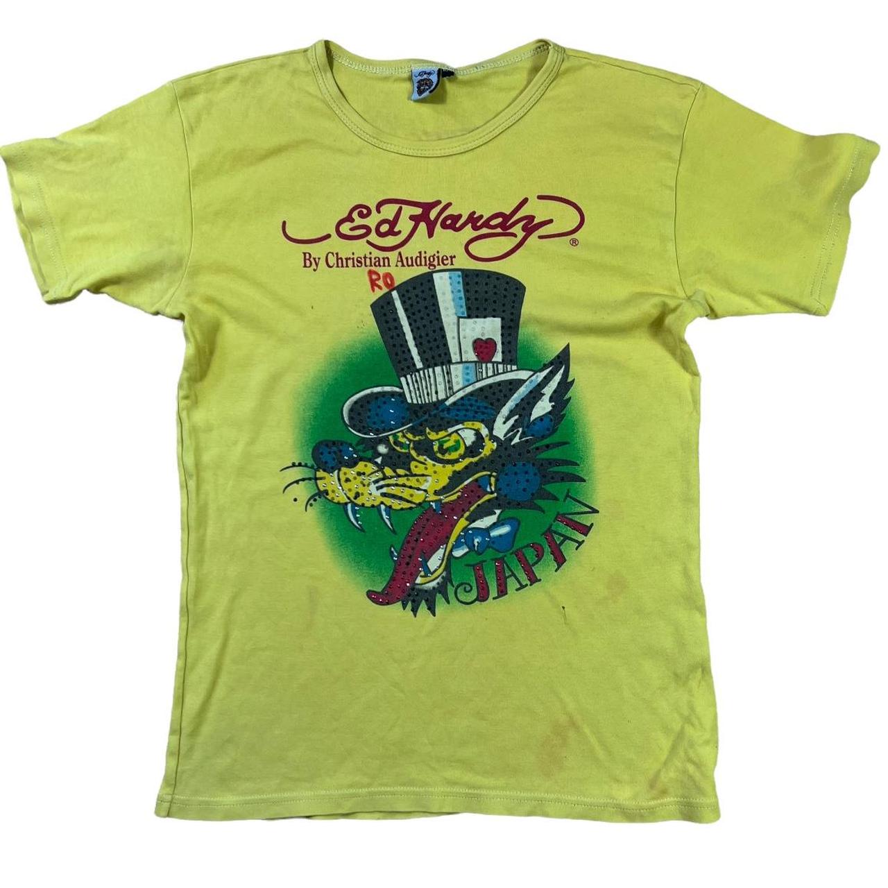 ED HARDY VINTAGE TSHIRT TOP Y2K FUNKY RETRO GRAPHIC... - Depop