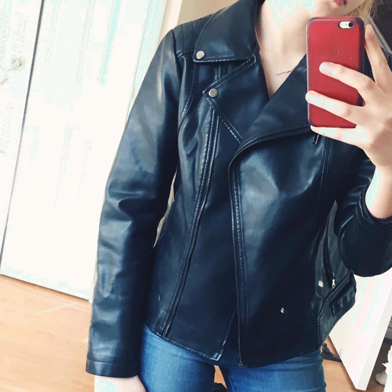 depop leather jacket