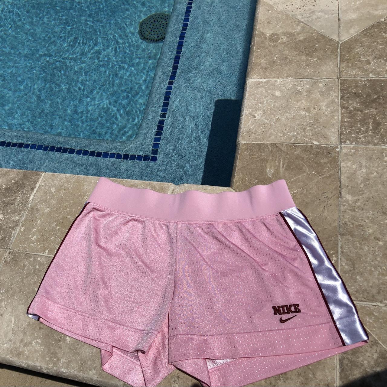 Nike pink satin on sale shorts